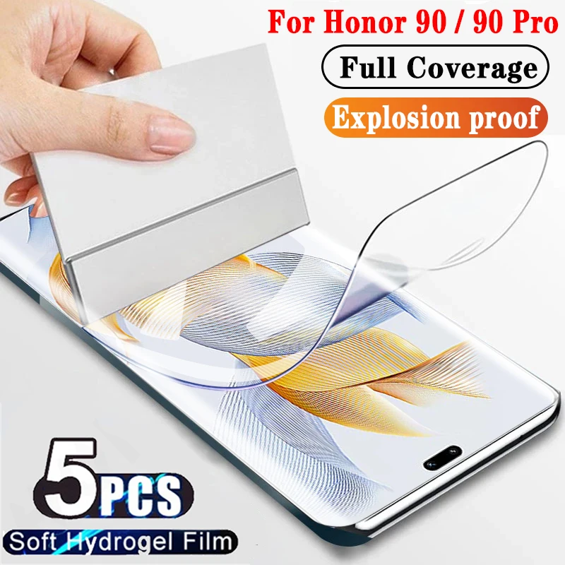 5 Pcs Hydrogel Film For Huawei Honor 100 90 80 70 Pro 4G 5G Anti-Spy Curved Screen Protector Full Protection