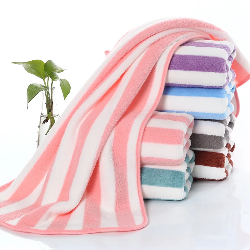 Coral Fleece Absorbent Swimming Face Hand Bath Towel Soft Light Weight Daily Use Fashion Bathroom Towels