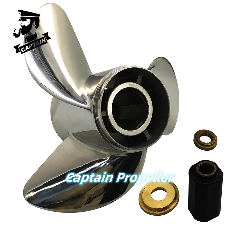 Captain Boat Propeller 13 3/4x17 Fit Yamaha Outboard Engines 225 250 300 HP Stainless Steel Screw 3 Blade 15 Tooth Spline LH