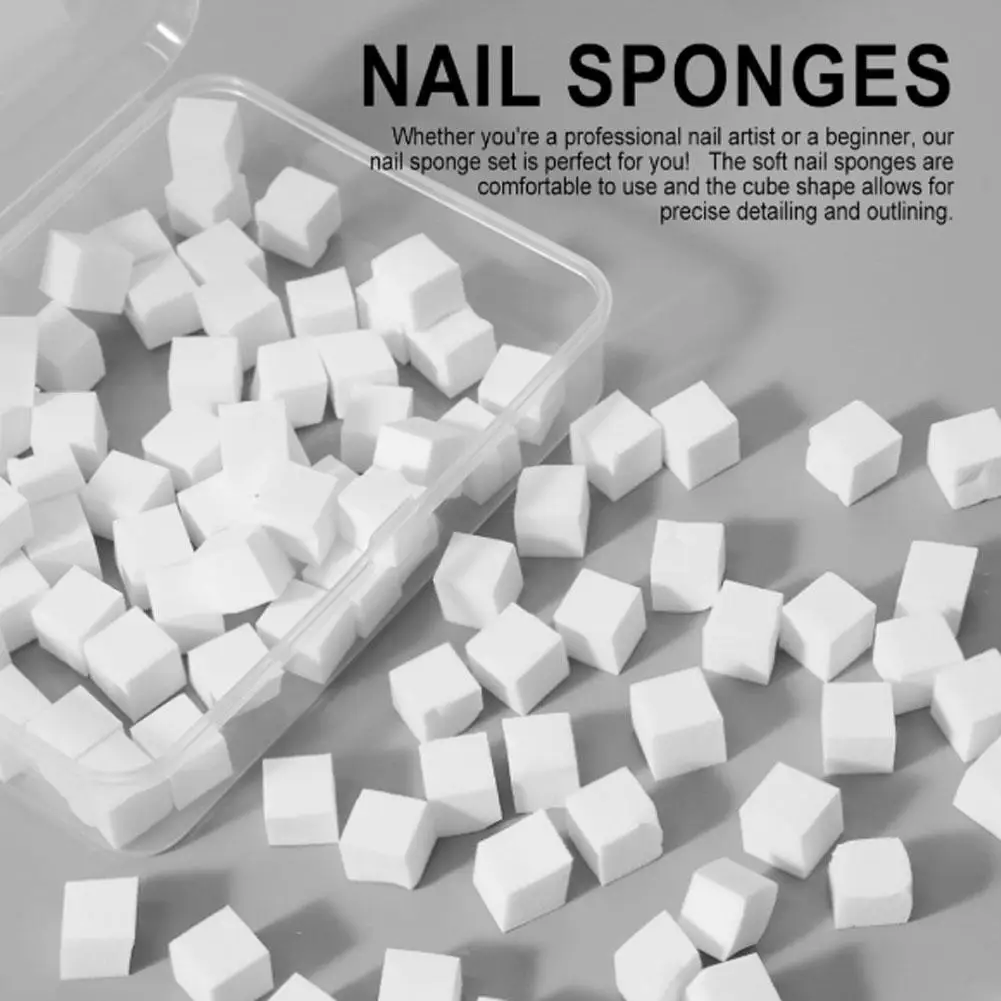 100pc Mini Tofu Block Nail Enhancement Gradual Change Sponge Patching Glue Special Tiny powder blusher Small Square Grab Pen 1cm