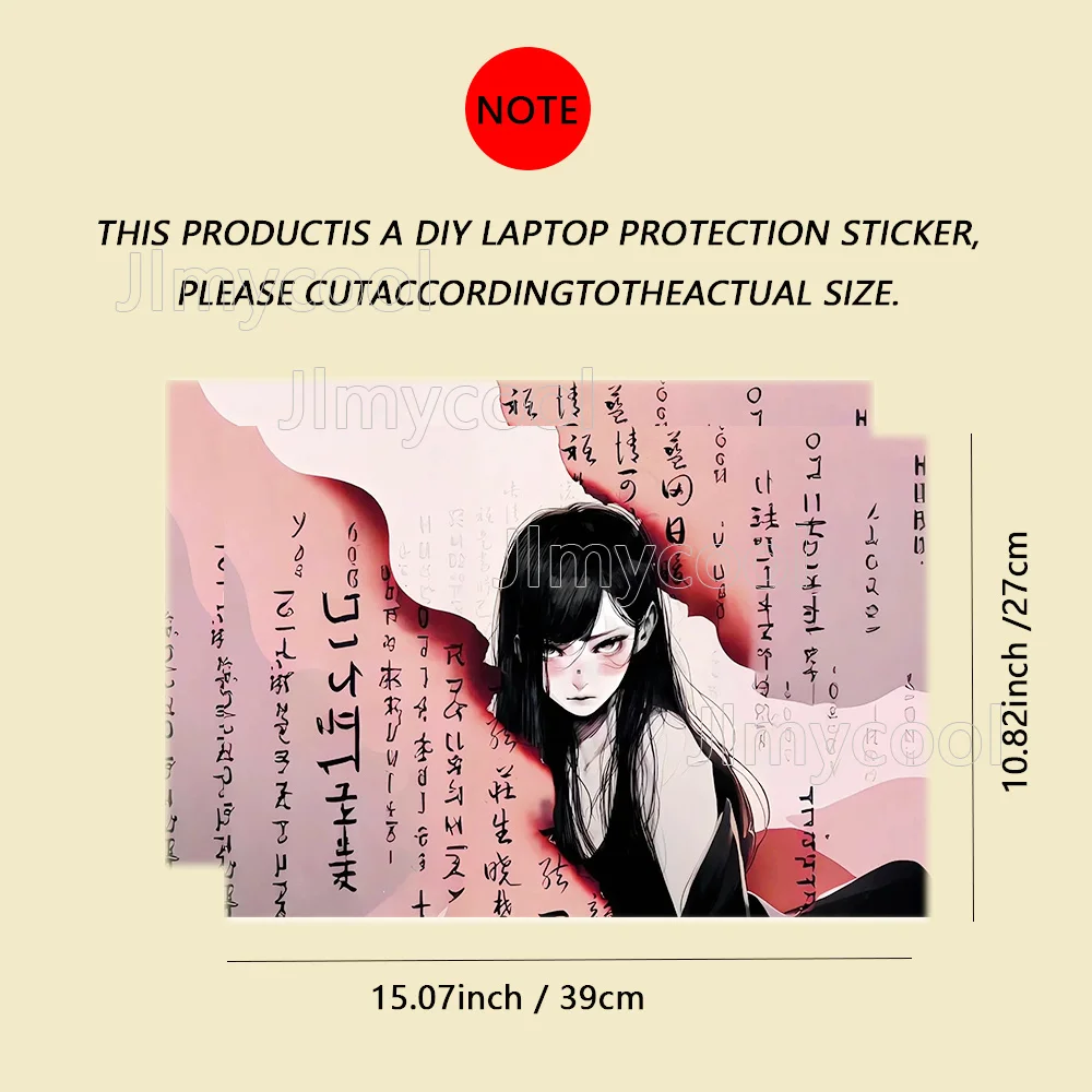 2 Pack JMD Style Girl Pattern Laptop Art Decal Case Universal Laptop Skin Sticker for Laptop Refrigerator Decor Decal Stickers