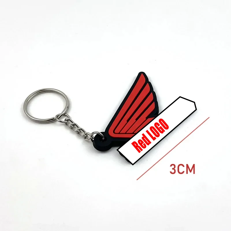 Honda Motorcycle Keychain Rubber Keyring Logo Key Chain 3D Sign Key Ring Helmet Keydiy Boots Shoes Model Accessories