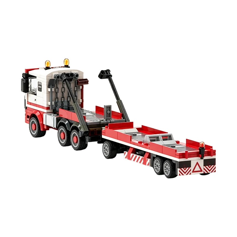 MOC Skip Loader Container Truck with Trailer Building Blocks City Engineering Rubble Skip Vehicle Bricks Toys Gift