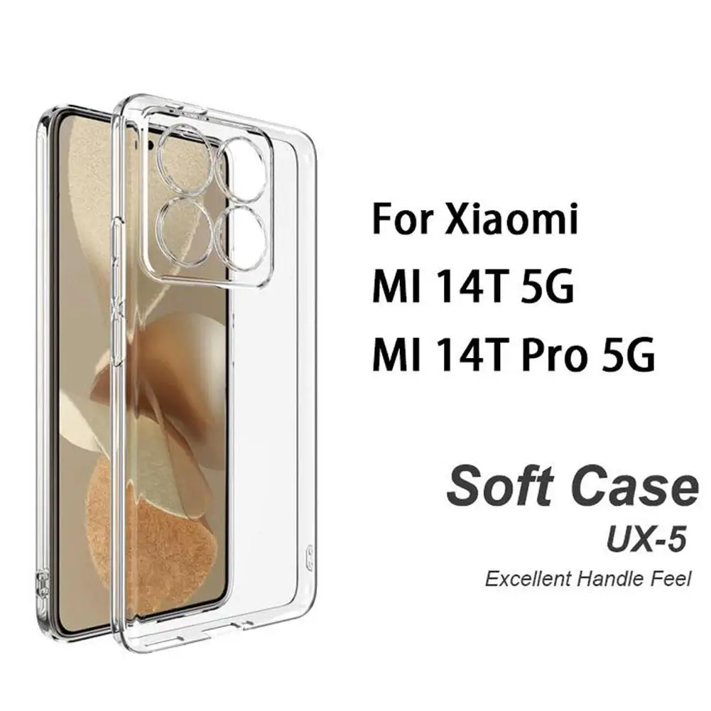 Casing cangkang kristal Z2S8 untuk Xiaomi 14T Pro, pelindung ponsel silikon lunak bening tahan guncangan TPU pelindung bumper