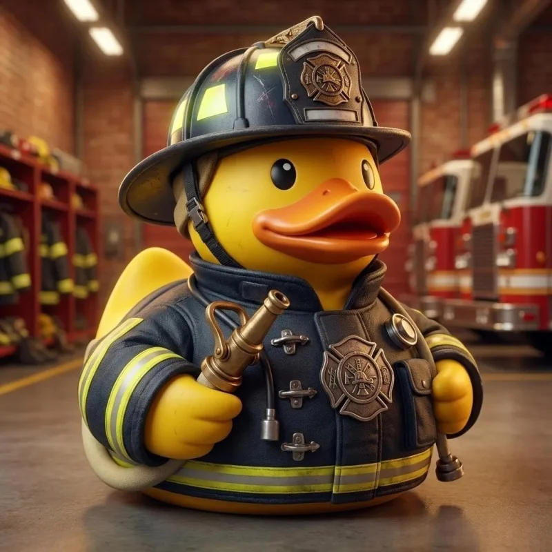 The 1736 Firefighter Duck Figurine 1736 Firefighter Duck Figurine