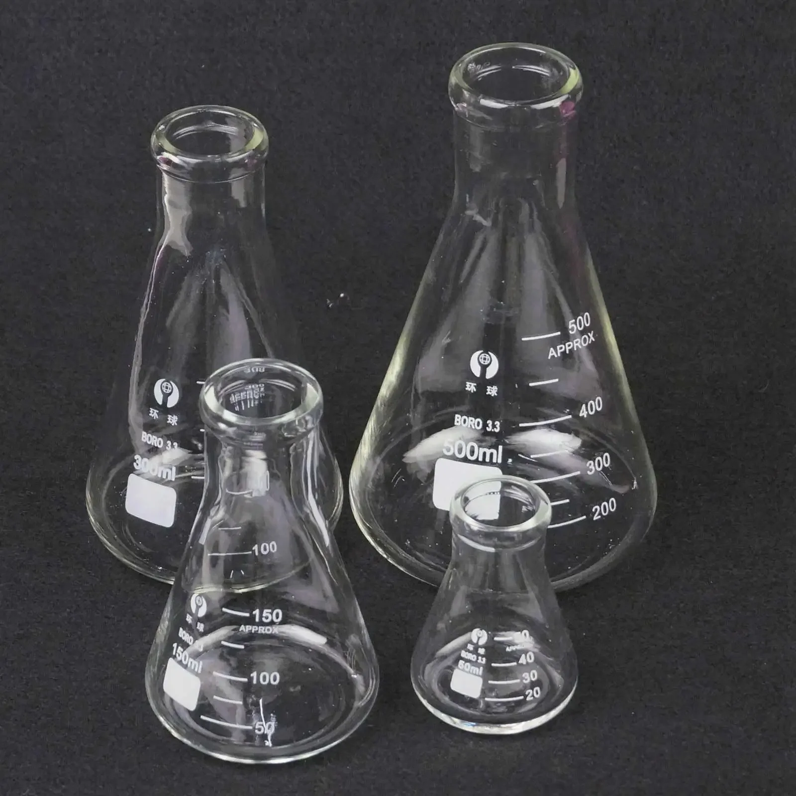 Glass Conical Erlenmeyer Flask 50/100/150/200/250/300/500/1000/2000/3000/5000ML G3.3 Lab Supplies Borosilicate flask