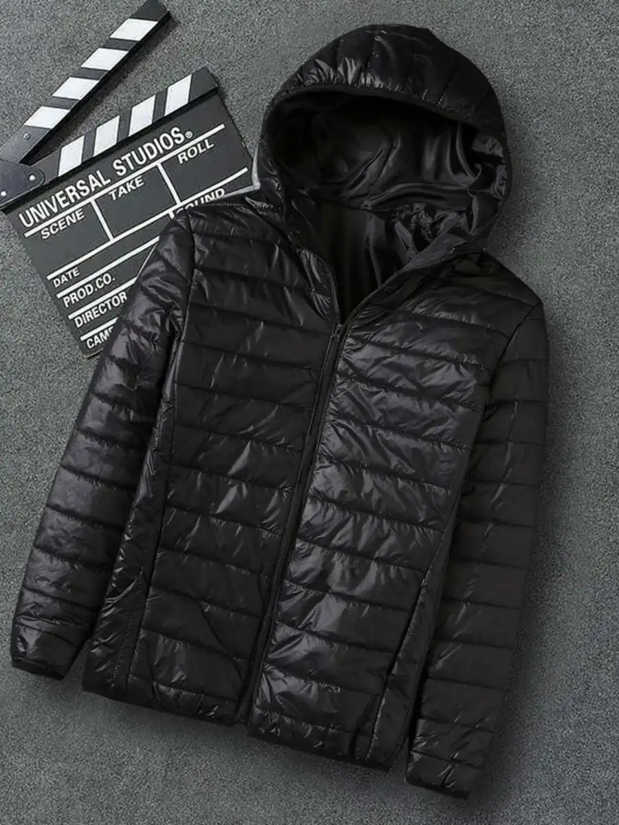 

Мужская зимняя повседневная куртка-парка с капюшоном из хлопка, легкая, утепленная, на молнии, из других материалов