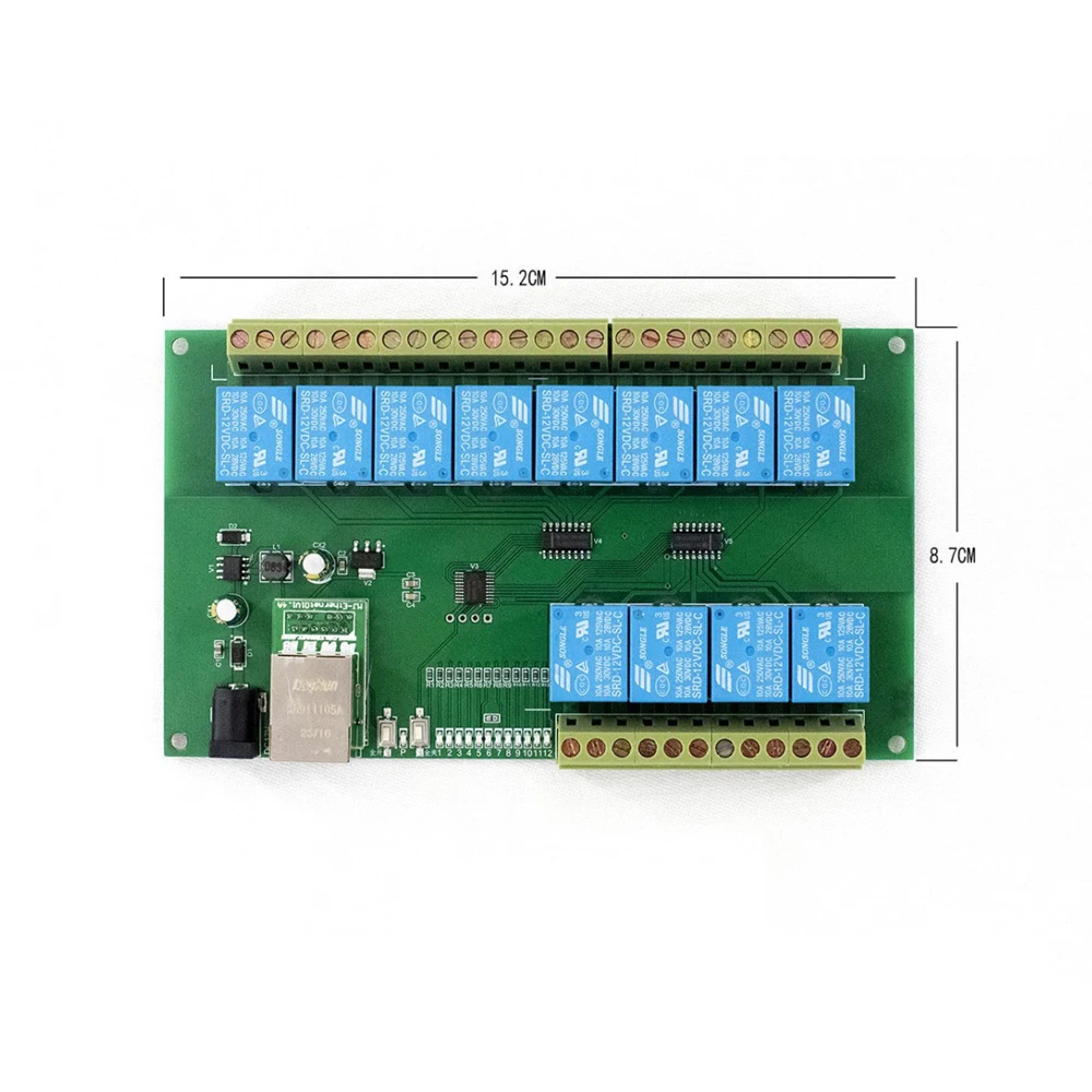 Relais Ethernet RJ45 à 12 canaux, développement secondaire, Module de relais de télécommande, prise en charge des protocoles de Communication TCP/UDP/MQTT