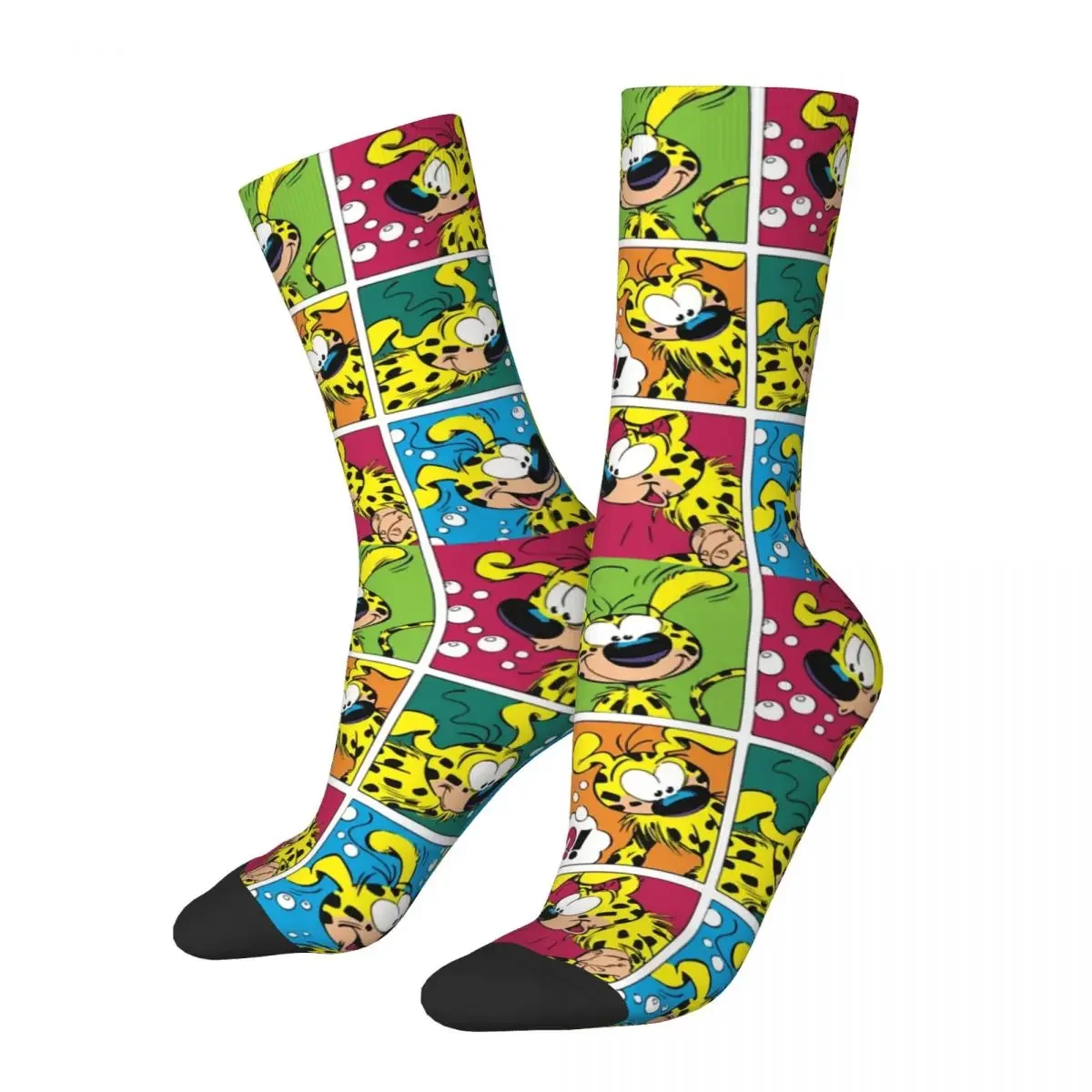 

Television Marsupilami Accessories Socks Flexible Kawaii Comic Book Sport Middle Tube Sock Cute for Womens Gifts