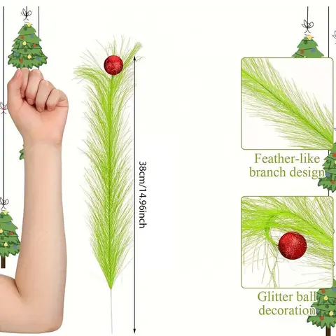 रंटो 10 पीस क्रिसमस ट्री टॉपर, हरे घुंघराले तने, लाइम ग्रीन घुंघराले क्रिसमस ट्री पिक एल्फ आभूषण क्रिसमस पार्टी होम डेकोर 8 best sales क्रिसमस ट्री टॉपर - №8