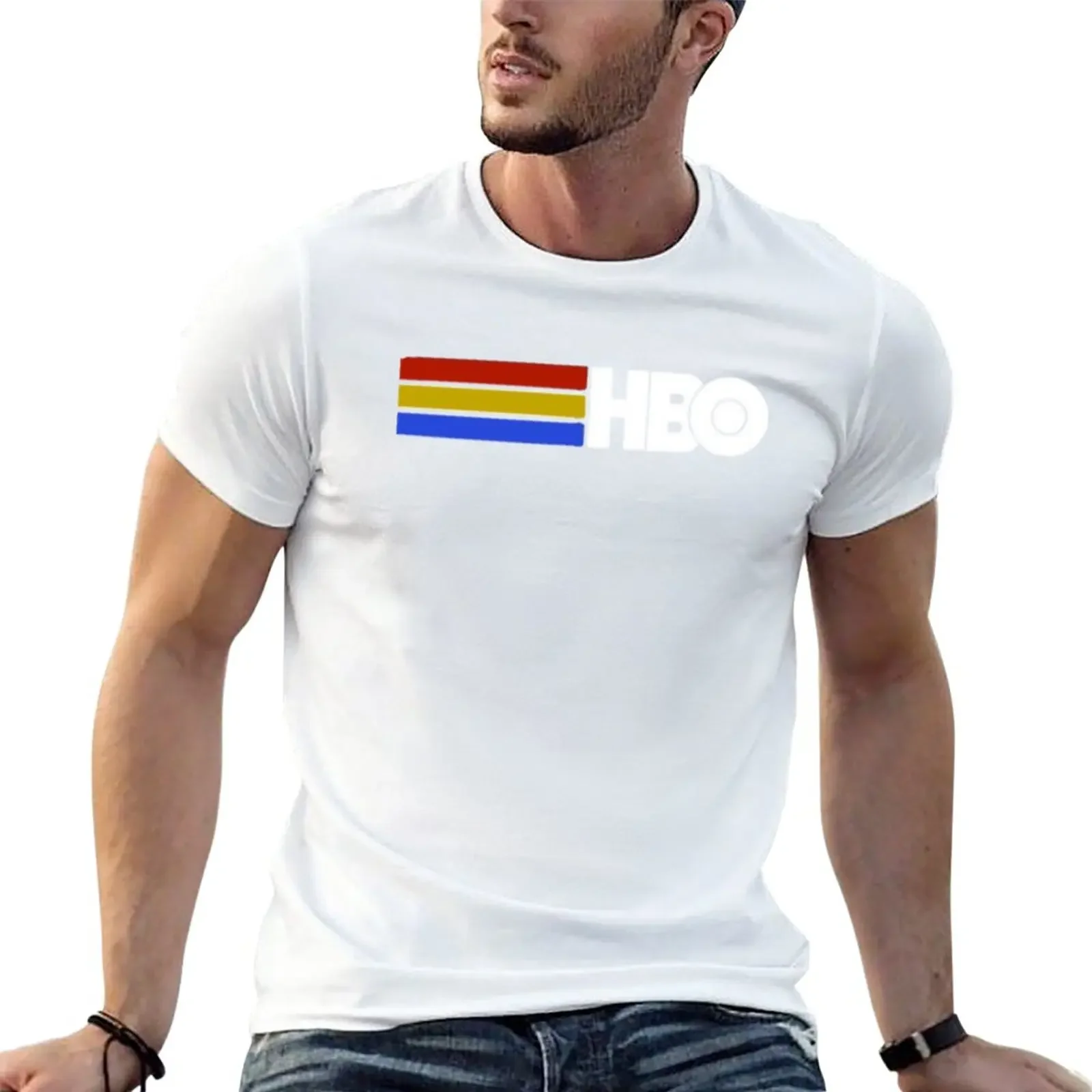 New HBO logo line Classic T-Shirt T-shirt for a boy graphic t shirt vintage clothes Men's clothing