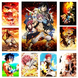 Anime giapponesi Fairy Tail Poster Canvas Painting Cartoon Wall Art Pictures stampe per bambini Room Home Decoration Gifts