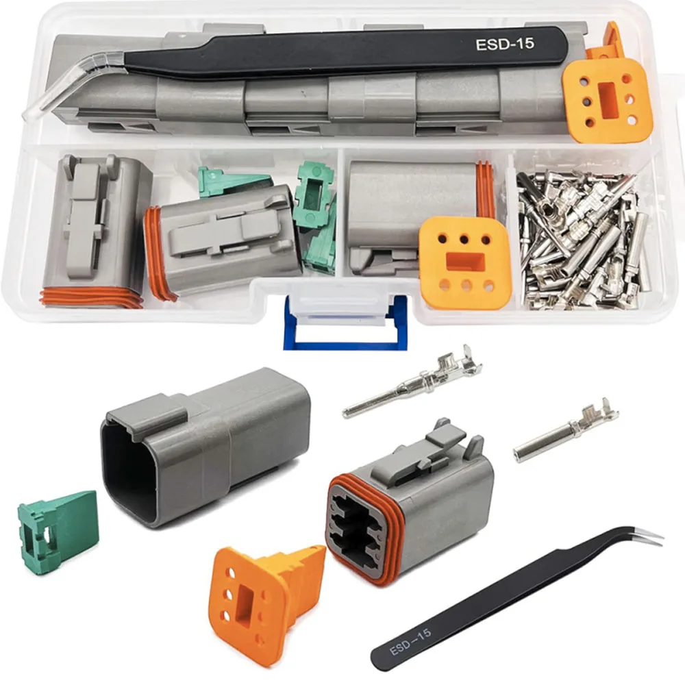 

6 Pin Deutsch Connector Kit 3 Sets Gray DT Connector Kit 6 Pin Automotive Waterproof Wire Connectors Electrical Connectors Kit