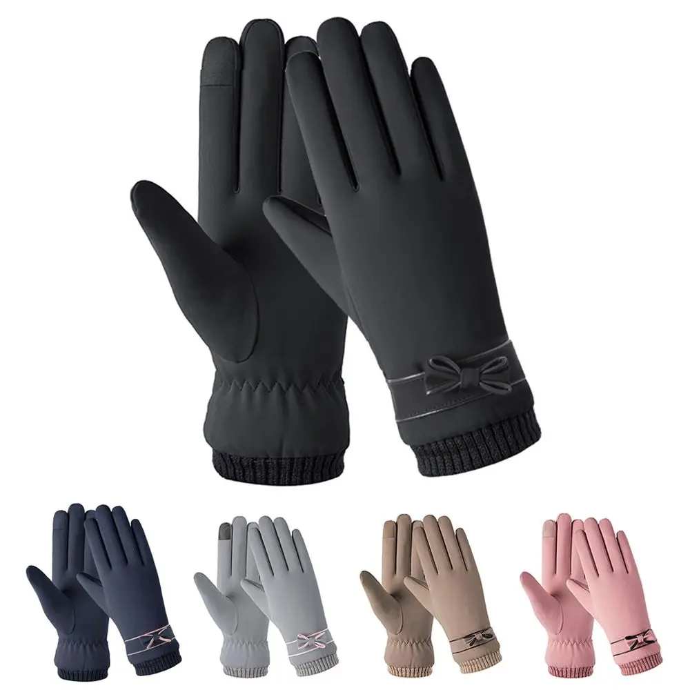 

Winter Windproof Plush Women Gloves Warm Skin-friendly Touch Screen Mittens