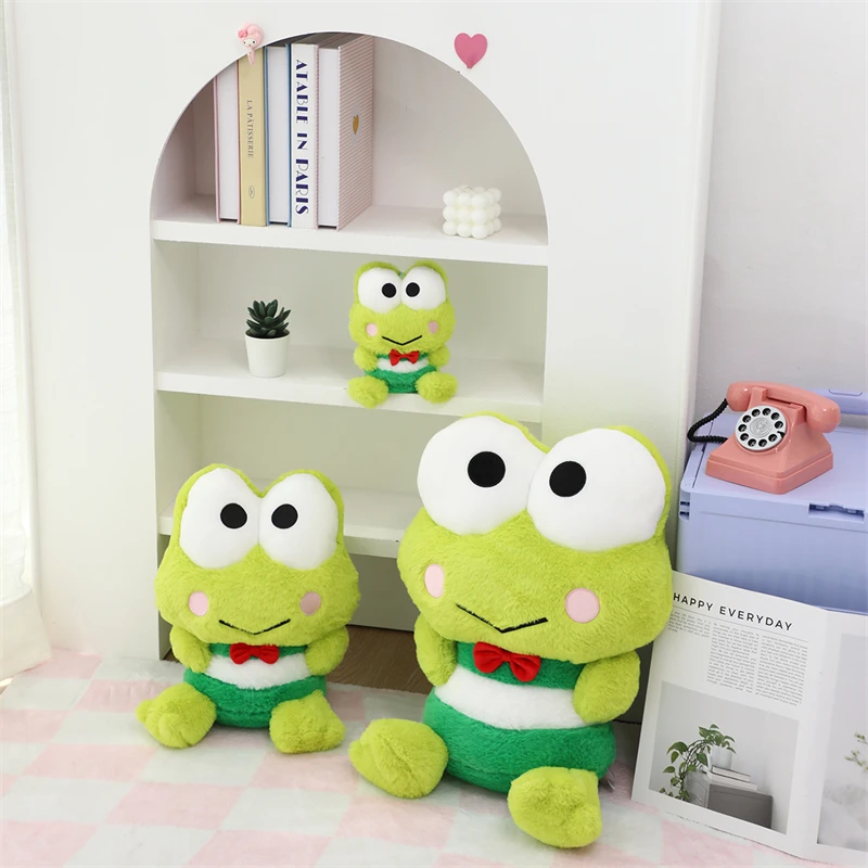 Muñeco de peluche de Anime japonés Sanrio Kero Keroppi, muñeco de rana de ojos grandes, colgante de estilo japonés, almohada de peluche, regalo