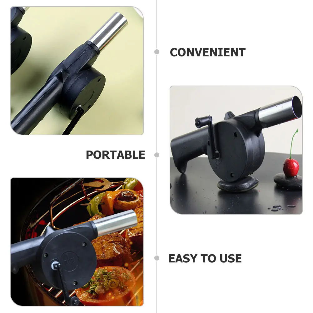 4Pcs Hand Crank Blower Manual Barbecue Fan Portable Fire Blower Outdoor Camping Fireplace Fan Fire Igniter Tool