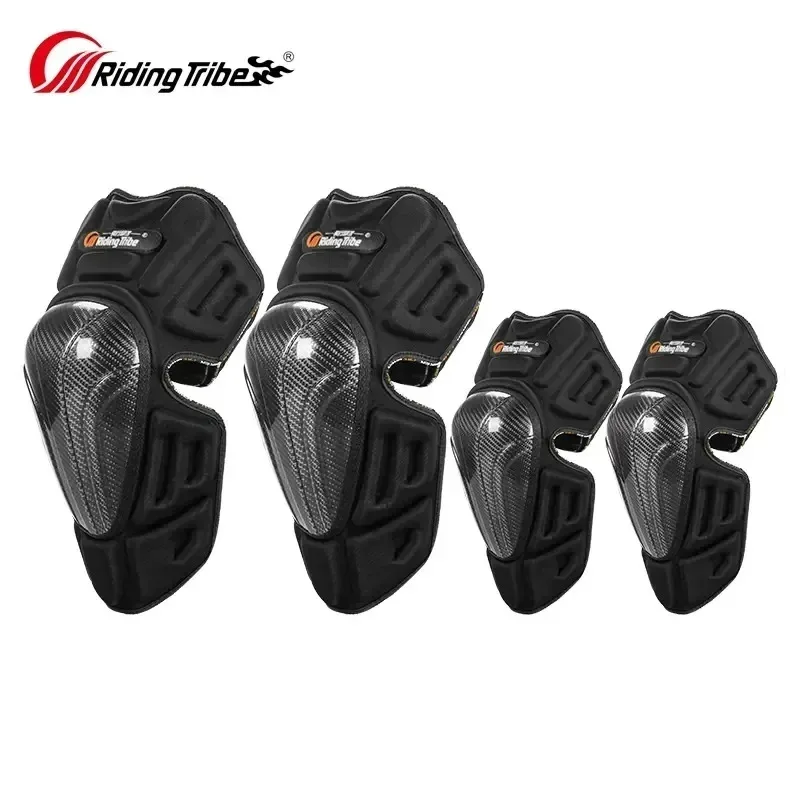 Premium Carbon Fiber Knee & Elbow Protective Pads Adjustable Summer Anti-Collision Armor for Motorcycle Riders Protection riding view 2
