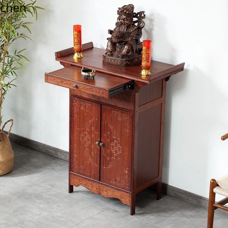 ZML Small Offering Table Case Altar Home Entrance Offering Table Buddha Altar Incense Case Lord Offering Table Economical Type