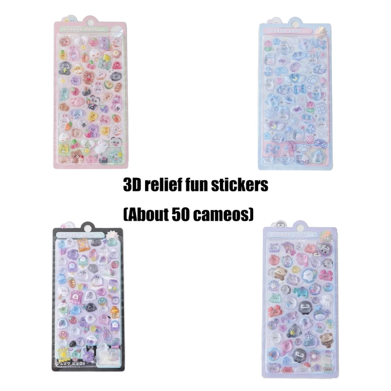 3D Animal Stickers for Journals Phone Case Water Bottle Laptop Snowboard Decoration, Cartoon 3D Stickers Art Decals