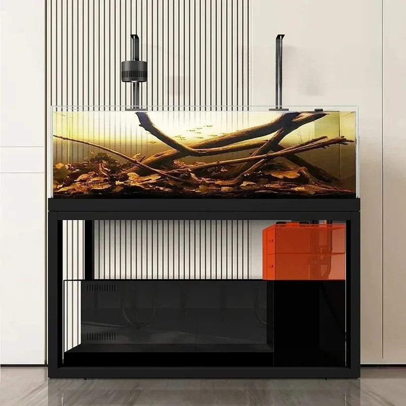 Double tank South American black water tank Creative landscaping Three lakes Cichlid ecological fish tank Aquarium