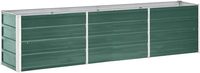 Galvanised steel raised garden bed, 240x40x45cm, green, for vegetables, plants, flowers, or as a cold frame planter.