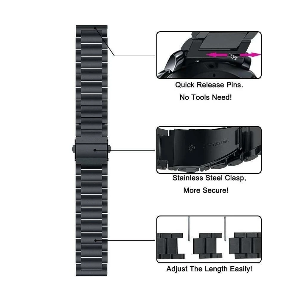 Correa de acero inoxidable para reloj inteligente, pulsera de Metal para Huawei Watch GT 3 SE GT3/2, 46mm