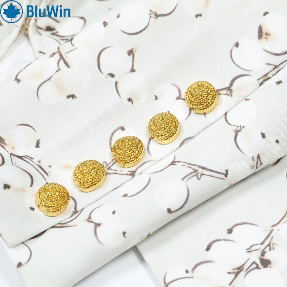 سترة BluWin الكورية المطبوعة بالورود للنساء لربيع 2025، سترة أنيقة للمكتب للسيدات، معطف أنيق #5