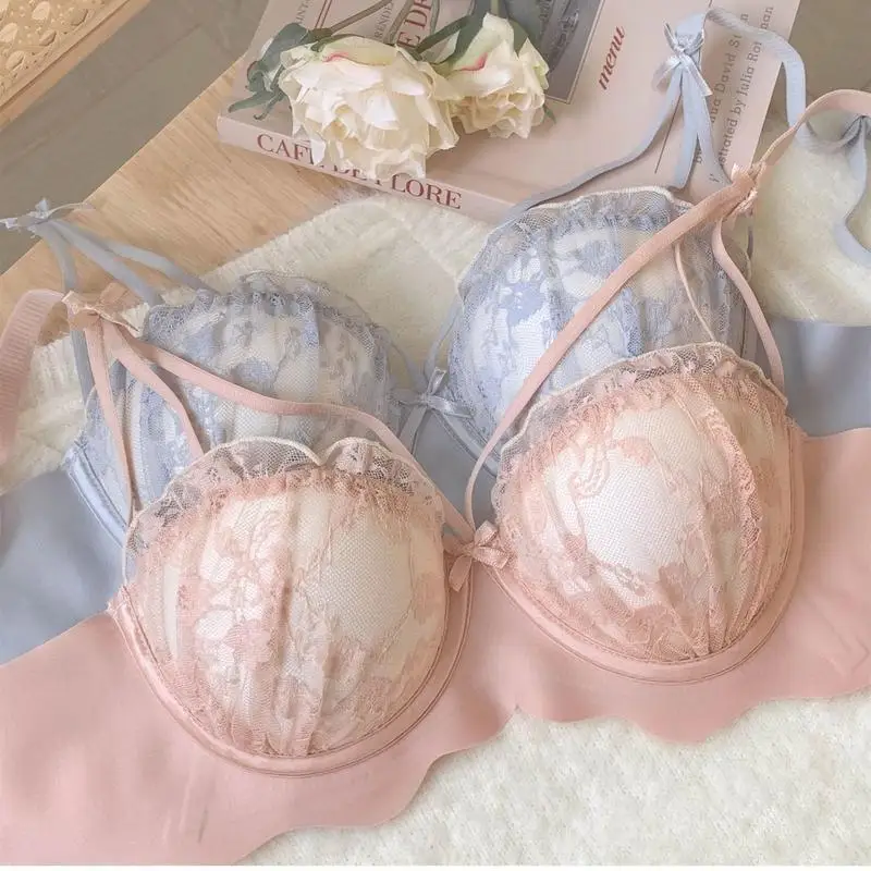 Беспроводной бюстгальтер для маленькой груди, собранный дизайн, против провисания, полное покрытие, сексуальный стиль Pure Desire, нижнее белье с принтом, свадебное белье