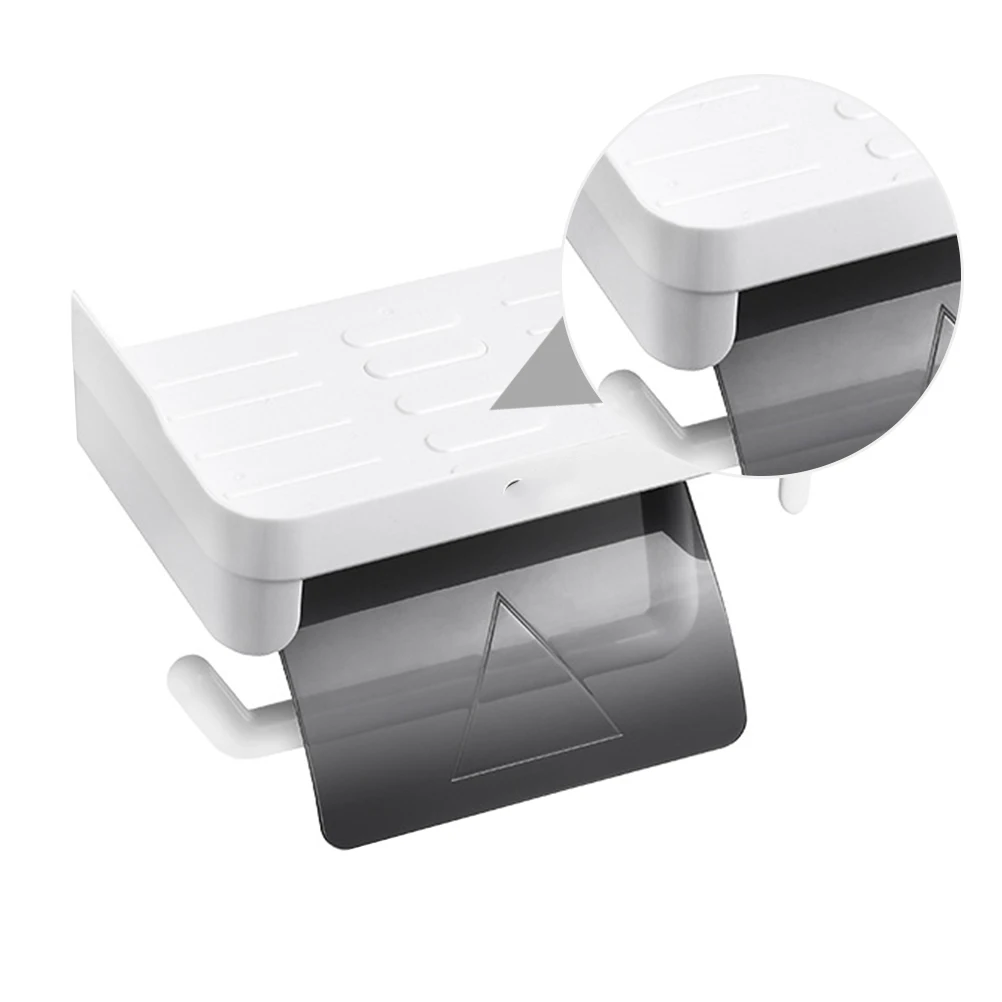 

Wall Mounted Tissue Holder Bathroom Waterproof Paper Towel Rack Stainless Steel Punch Free Storage Shelf Cell Phone Stand
