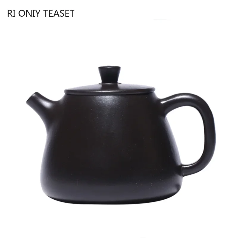 

190ml Chinese Yixing Purple Clay Teapots Famous Handmade High Stone Scoop Tea Pot Raw Ore Black Mud Kettle Zisha Tea Set Gifts