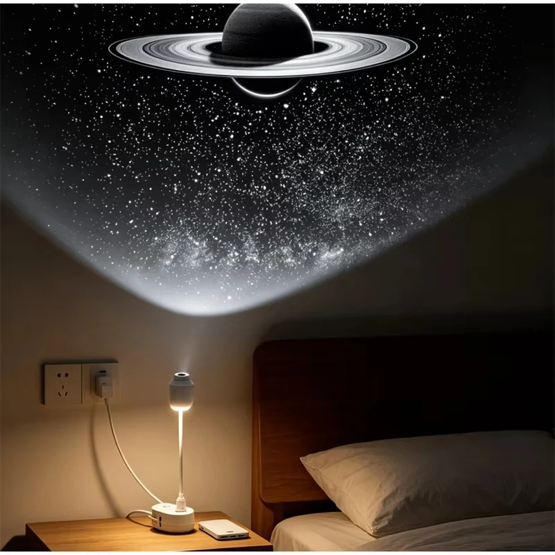 2 in 1 USB Star Galaxy Projector Night Light Portable Flexible Mini Starry Sky Projection Lamp Romantic Gift for Kids Bedroom Ca