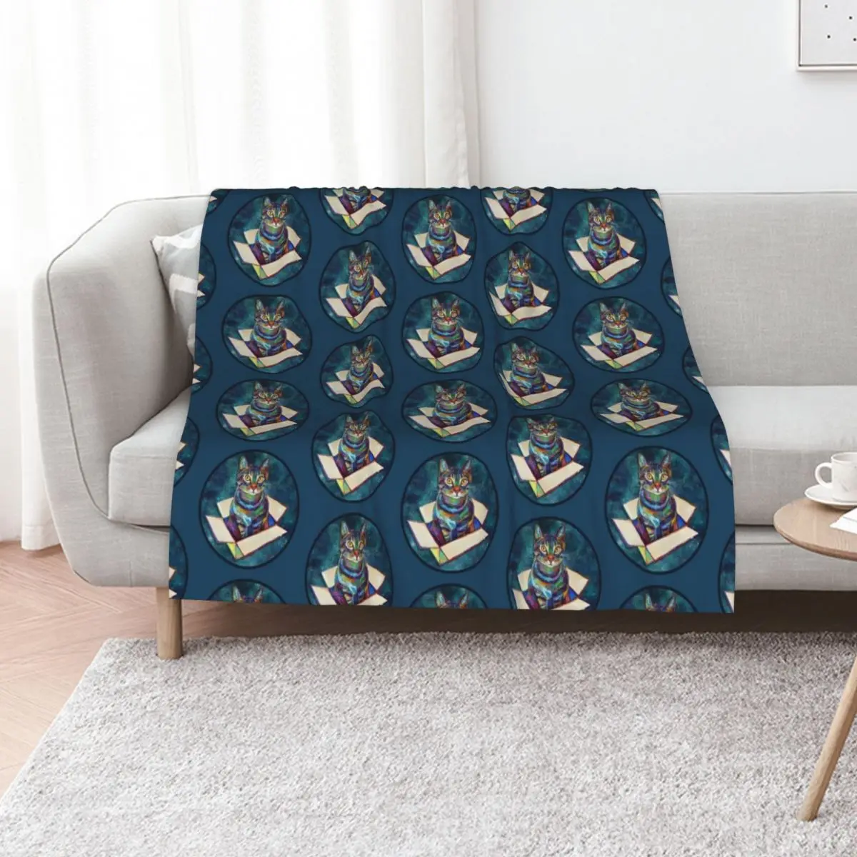 Galactic Cat in a Box by Robert Phelps Throw Blanket Soft Big Decorative Sofa Quilt Picnic decorative Blankets