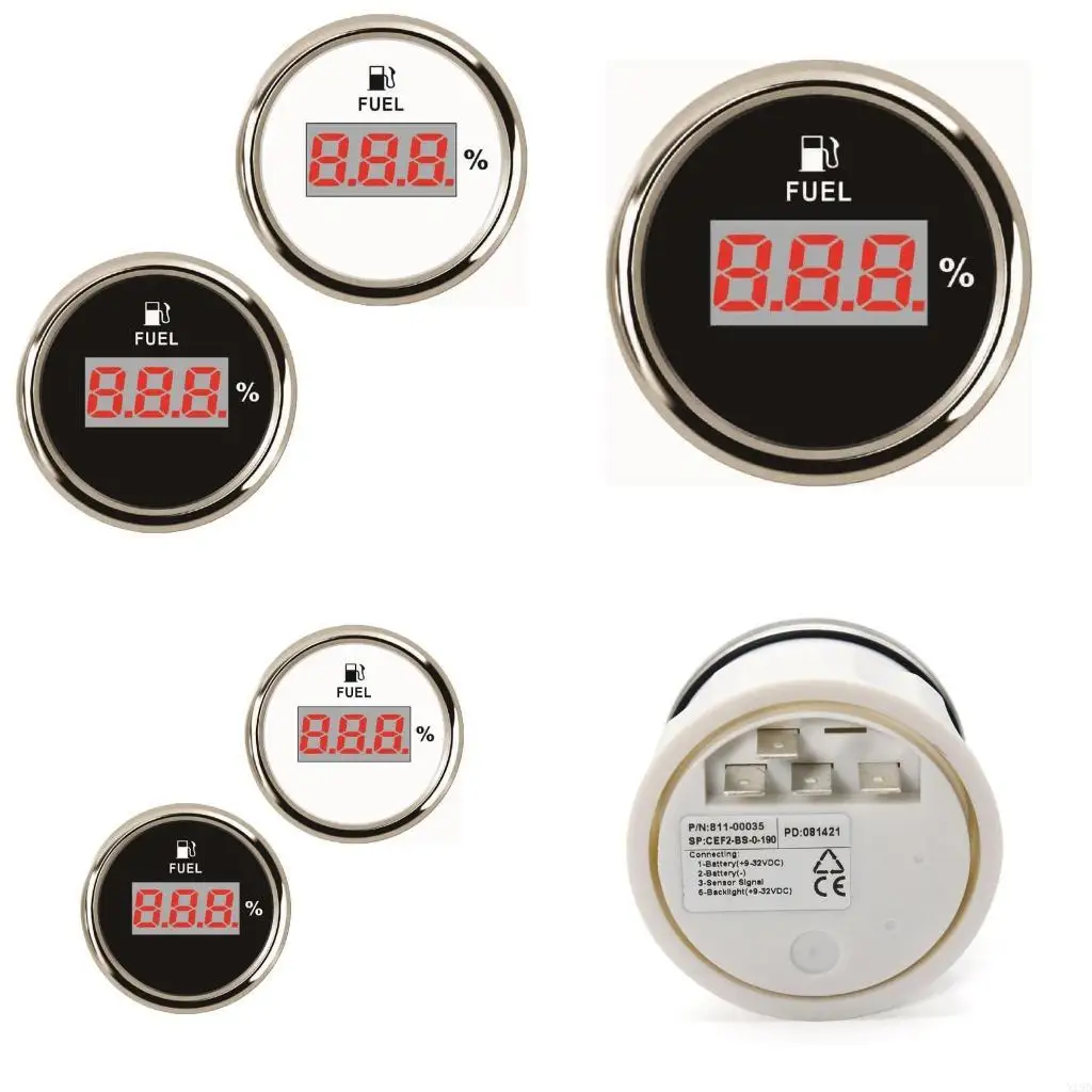

Датчик уровня топлива 52 мм для счетчика бака, водонепроницаемый со светодиодной подсветкой для мотоцикла, лодки, автомобиля,