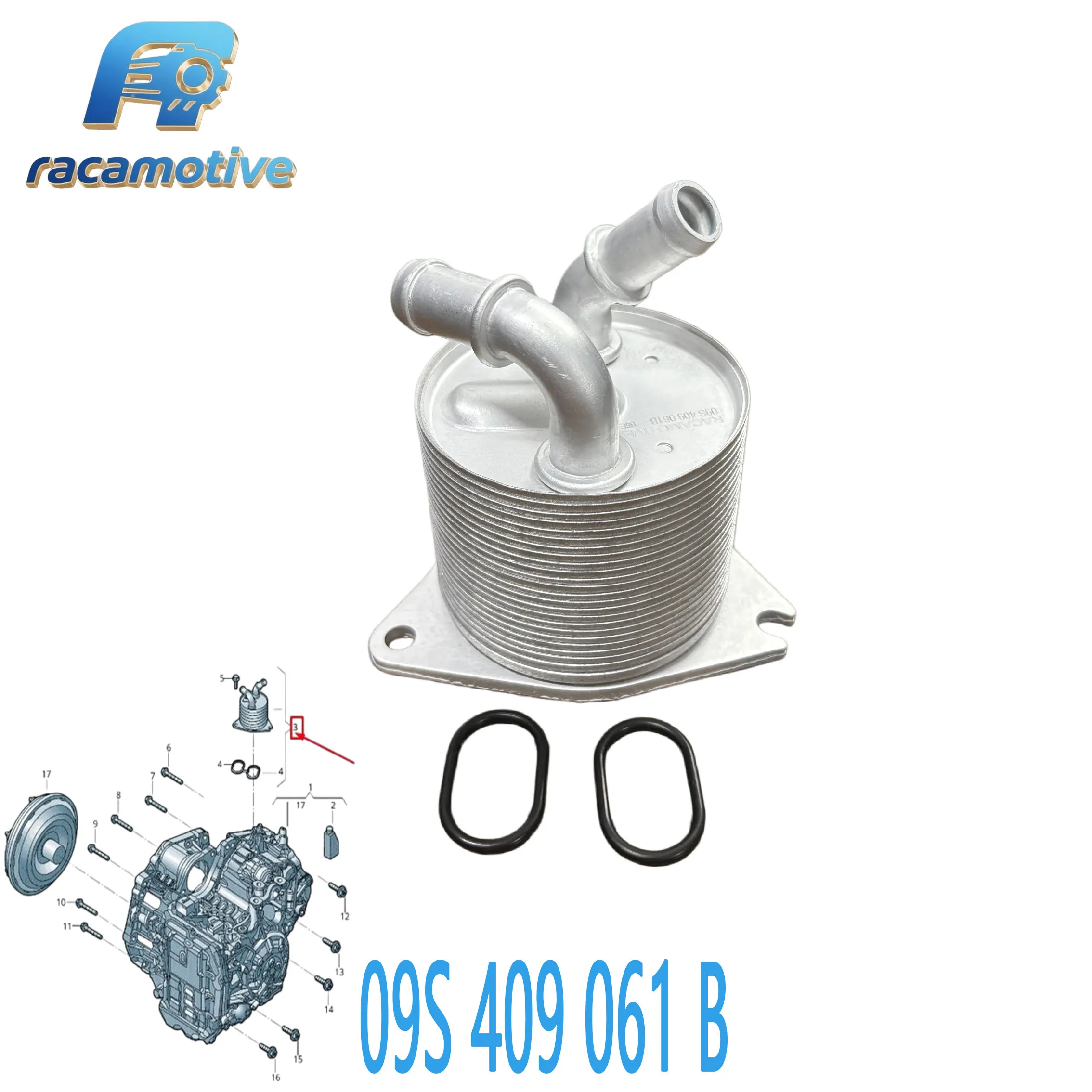 09S409061B 09S409061 Suitable for Audi A3, Q2, Volkswagen Golf VIII, T-ROC, Skoda Karoq, SEAT automatic transmission oil cooler.