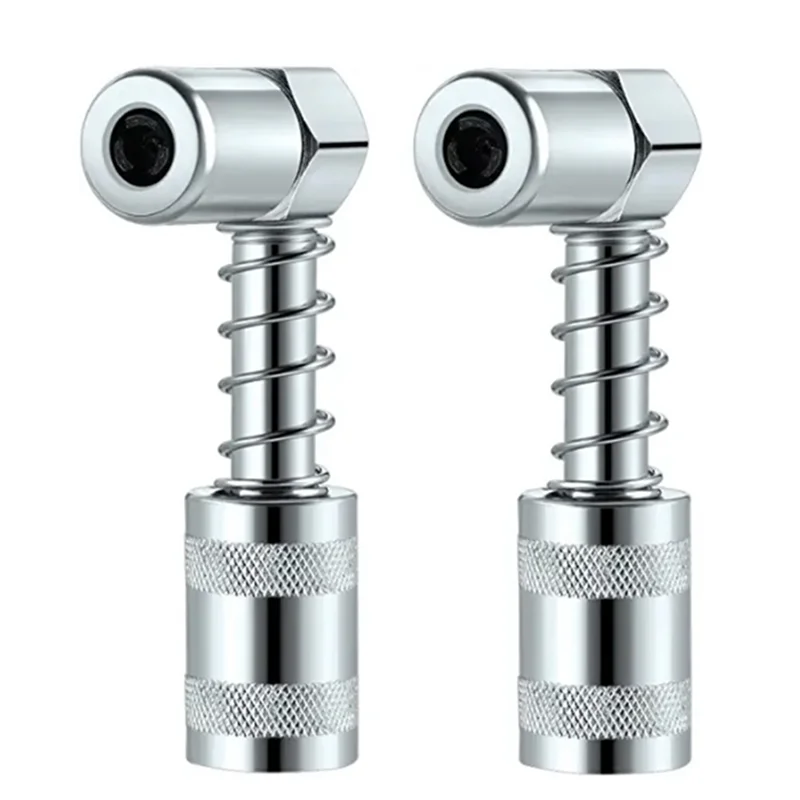 

NEW-90 Degree Grease Coupler Adapter 3 Jaws Angle Swivel Snap Right Side Accessory For Farm Truck Automotive (2 Pcs)