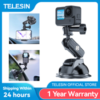 TELESIN Car Phone Action Camera Holder Suction Cup 360 Adjustable 1/4 Standard Adapter For GoPro Insta360 DJI Action Smart Phone