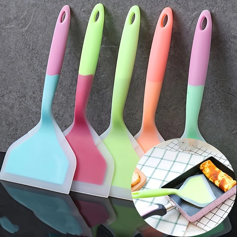 Random Silicone Spatula Non-Stick Durable Heat-Resistant Pancakes Steaks Kitchenware for Cooking Stirring Grilling Kitchen Tools