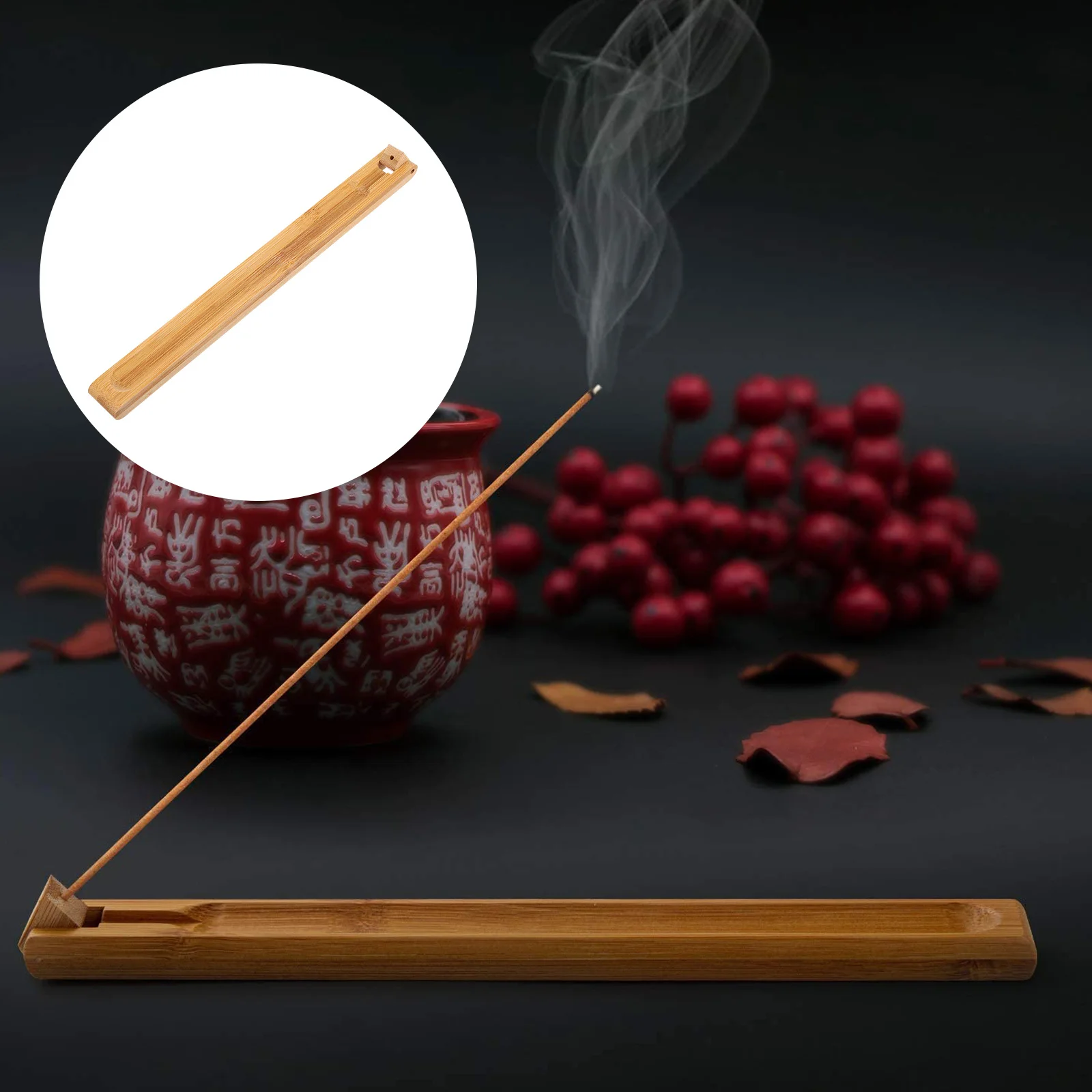 

2 Pcs Bamboo Incense Burner Stick Holder Adjust Home Decor Yoga Meditation with