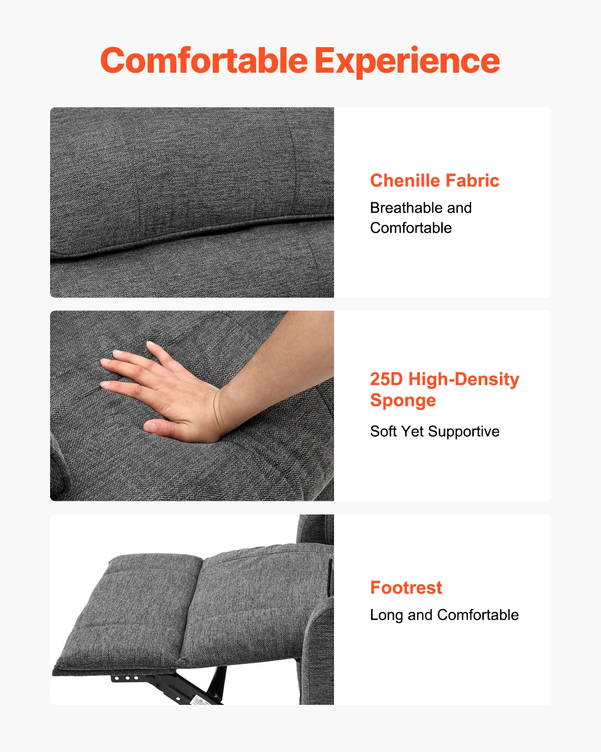 VEVOR Power Lift Recliner Кресло-подъемник с подогревом и массажем для пожилых людей Бесконечная регулировка положения Электрическое кресло для дома