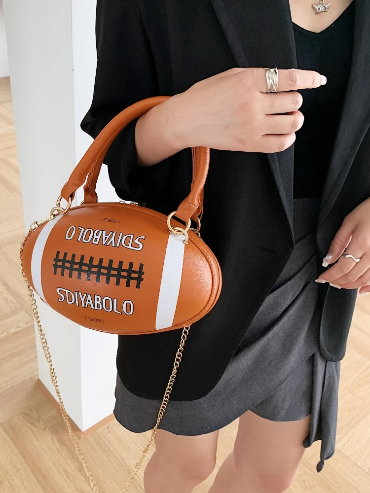 Original Designer Brand Rugby Bag Personality Fashion Shoulder Crossbody Mini Chain Ball Bags for Women Сумка Hot Selling