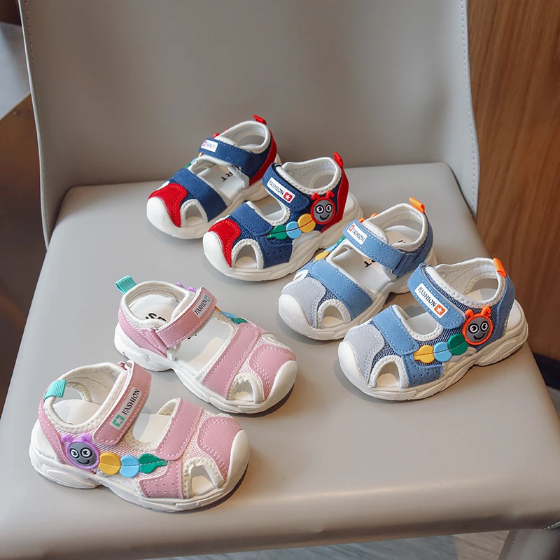 

Children's Sandals 1-6 Years Old Blue Cartoon Boys Girls Toddler Shoes Summer New Hollowed Out Pink Fashion with Kids Sneakers