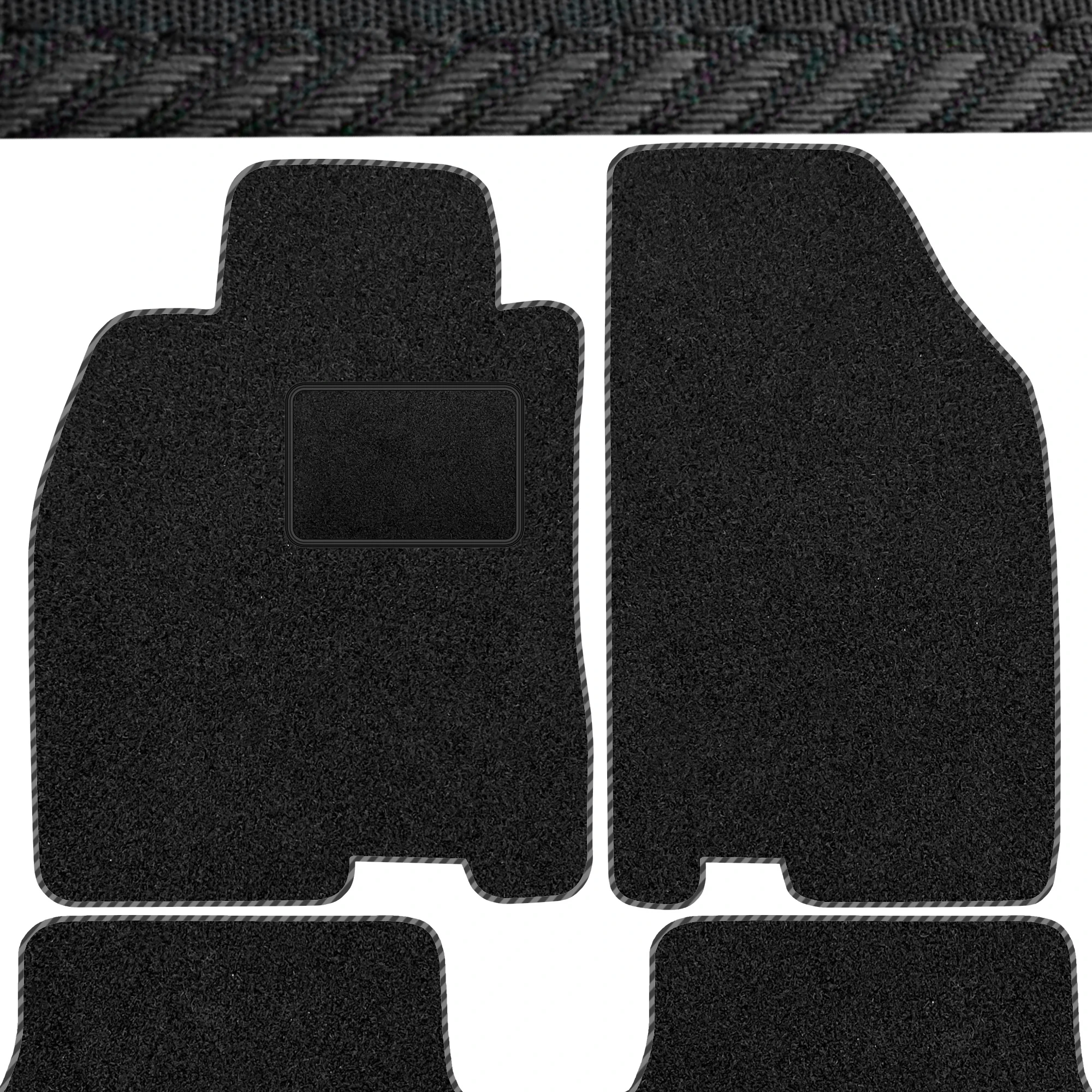Image of Passende Veloursteppdecken für Renault Twingo II 2007-2014 - Schwarz