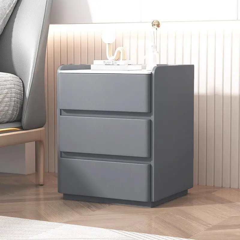 All solid wood bedside tables, bedroom home bedside tables, storage Italian minimalist slate leather chest of drawers without in