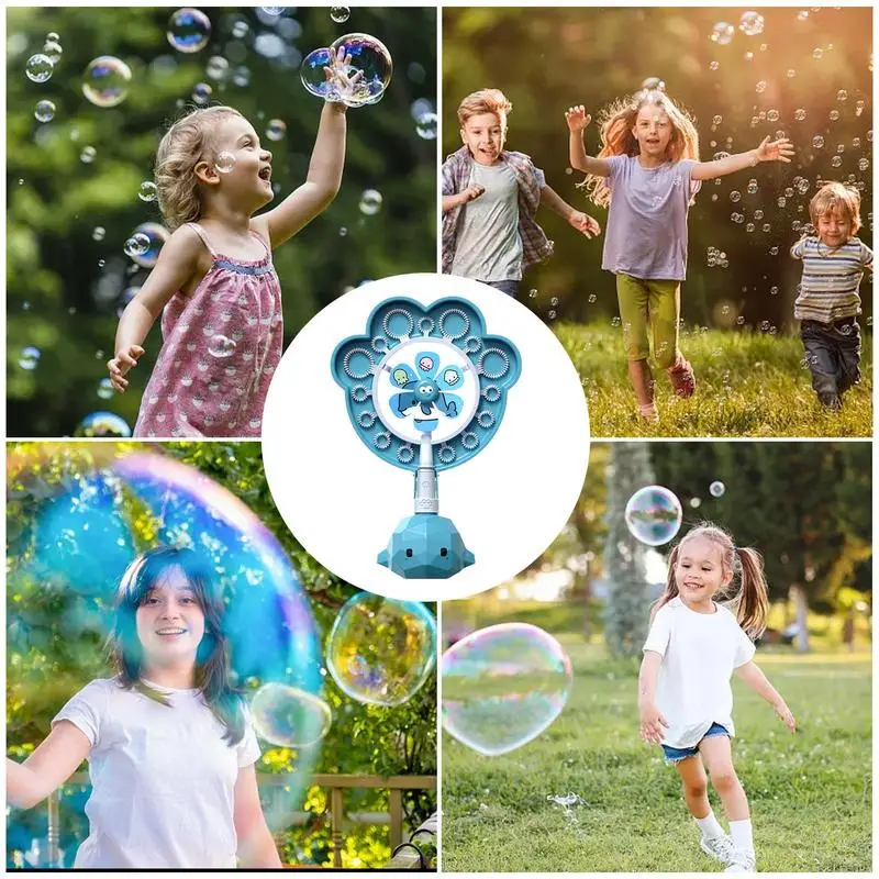 Varita de burbujas de molino de viento para fiesta al aire libre, máquina de burbujas de molino de viento de mano, molino de viento creativo, soplador de burbujas giratorio, Juguetes Divertidos para niños