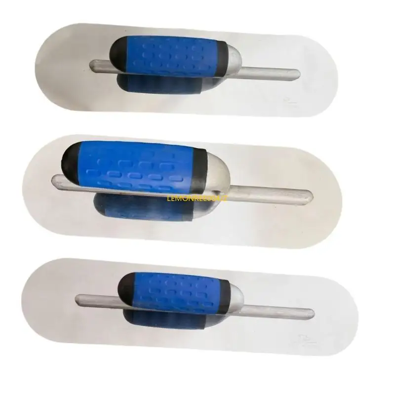 E7CD 3 Piece Rounded Flat Finishing Plastering Trowels for Seamless Wall Repairs
