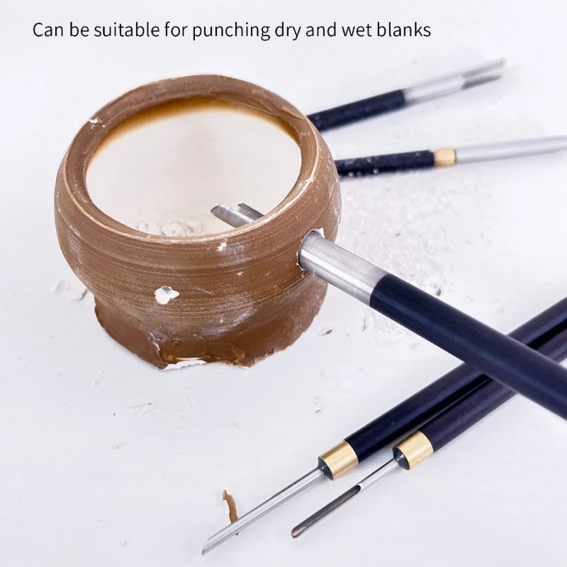 

5Pcs Double Head Pottery Hole Puncher Carving Tool Handle Stainless Steel Clay Sculpting Tool For Ceramic Crafting 87HA