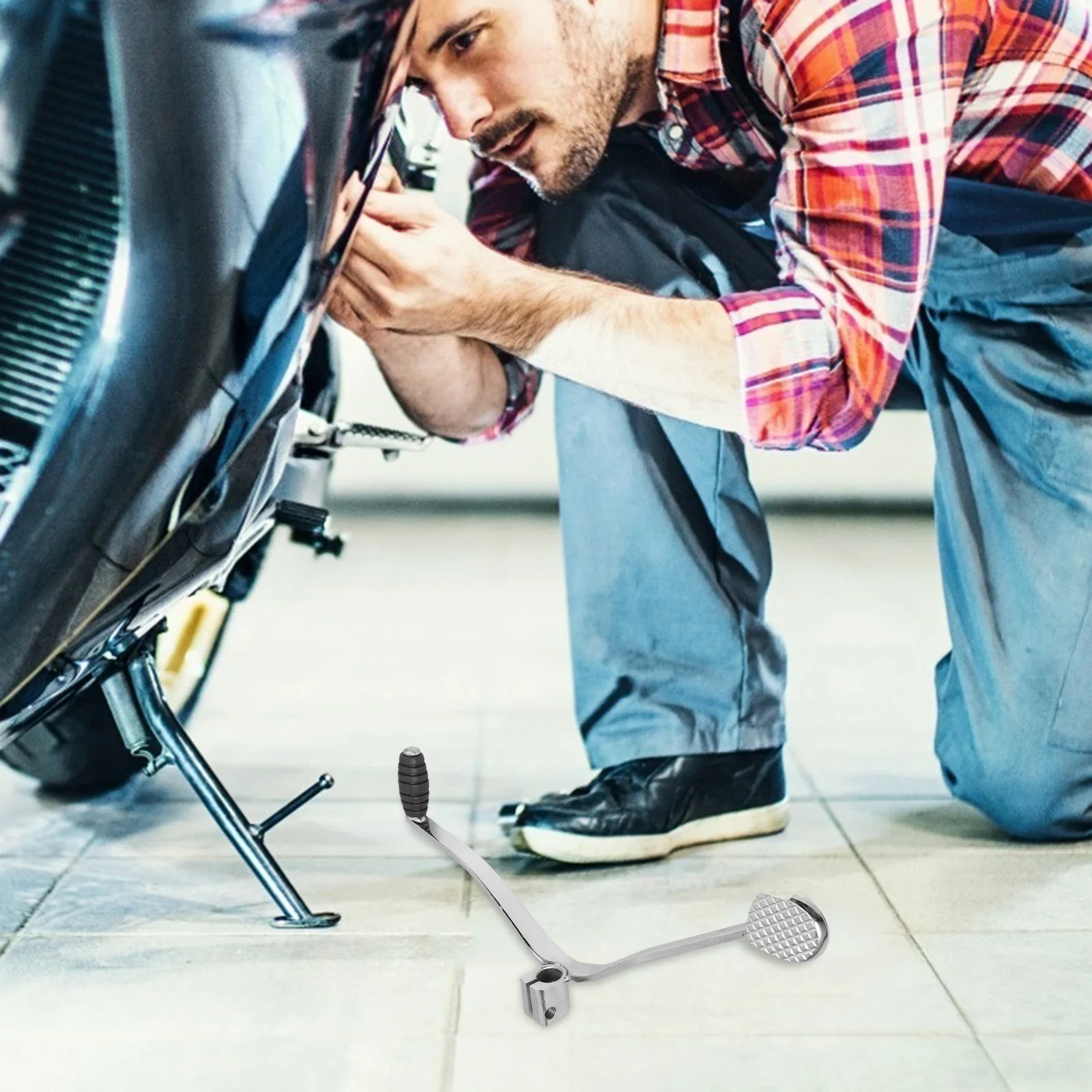 

Motorcycle Gear Shifter Motorbike Shift Lever Durable Wear Resistant Simple Design Precise Adjustment Motorcycle Gear Shifter