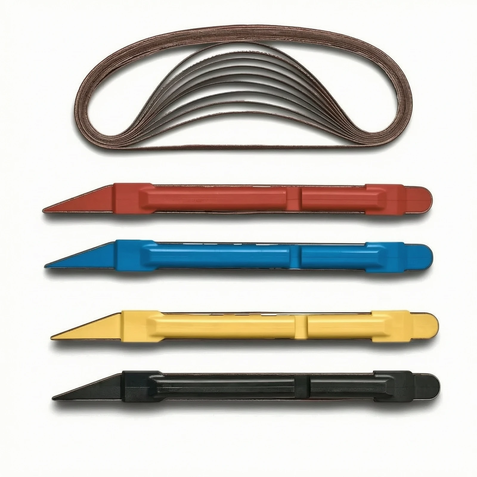 4 Pieces Sanding Pen Fine-Detail Fret Sander Sanding Stick Precision Abrasive Tool Ergonomic for Luthier, Guitar Maintenance