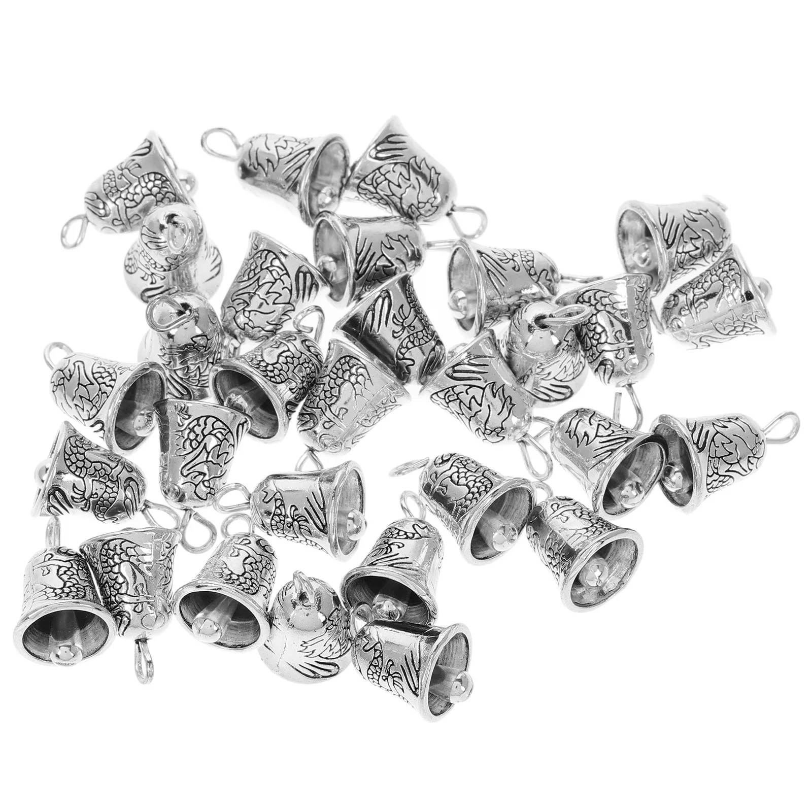 

30 Pcs Vintage Silver Bells Alloy Pendants for DIY Crafts Christmas Tree Ornaments Decorations Jewelry Making Gifts