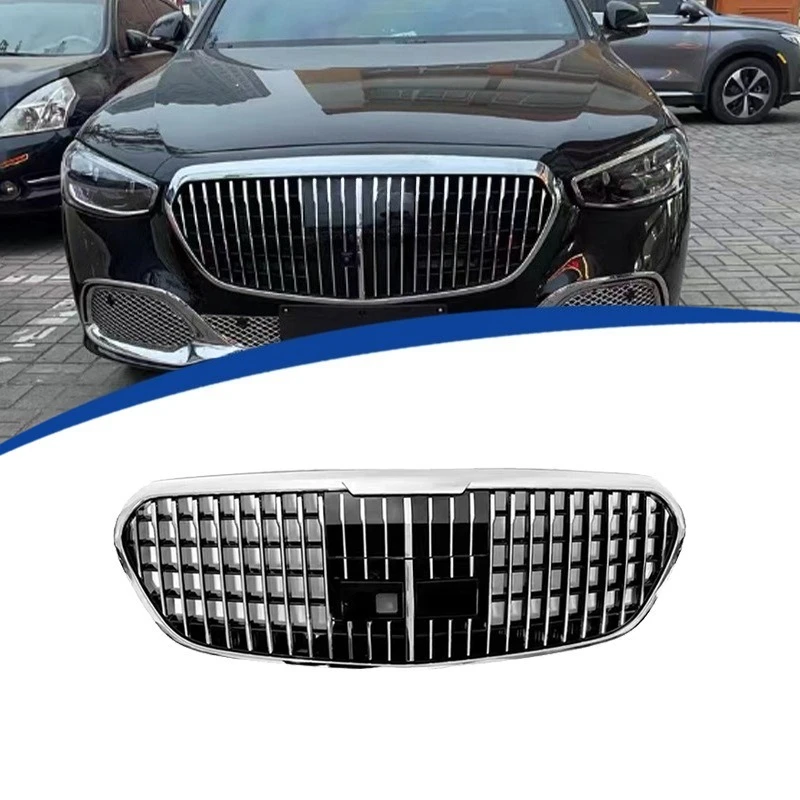 

Car Front Bumper Grille Centre Panel Styling Upper Grill For Mercedes-Benz S Class W223 S450 S500 S680 2020-2023 Maybach Style